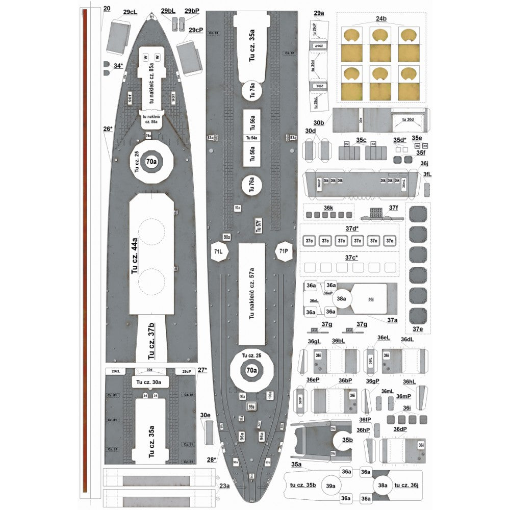 Image of ORP Wicher 1:200 scale card model kit by WAK Publishing, showcasing the detailed replica of the Polish destroyer with precision and historical accuracy.