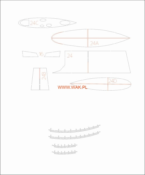 Image showcasing the Soryu / Unryu Submarine 1:200 Scale Card Model Kit by WAK Publishing, highlighting the kit's precision-cut cardstock pieces and detailed design.
