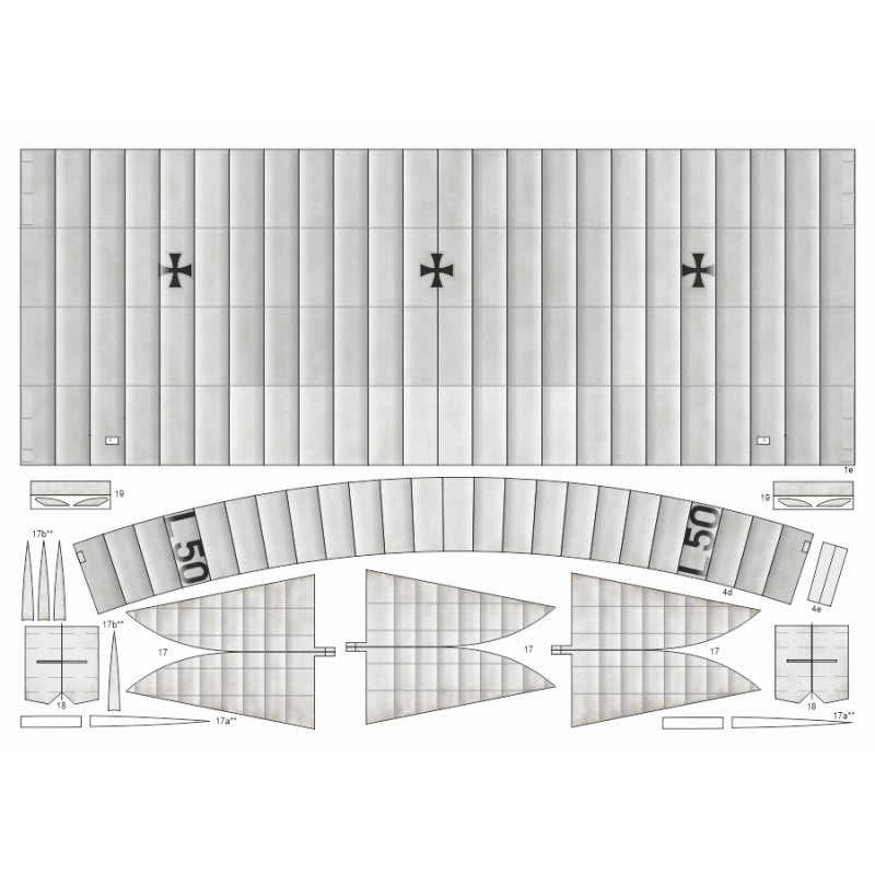 Photo of the Zeppelin LZ 89 (L50) cardboard model kit by Answer/Angraf, scale 1:200, with A3 sheets and Polish instructions.