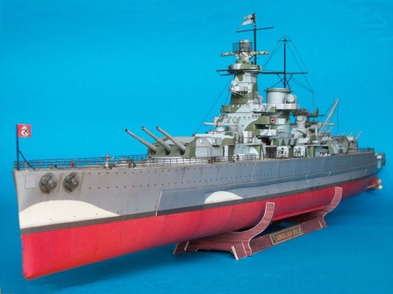 Photo of GPM Publishing's Admiral Graf Spee Card Model Kit in 1:200 scale, showcasing the intricate details and historical accuracy of the WWII German warship, perfect for modelers and naval history enthusiasts.