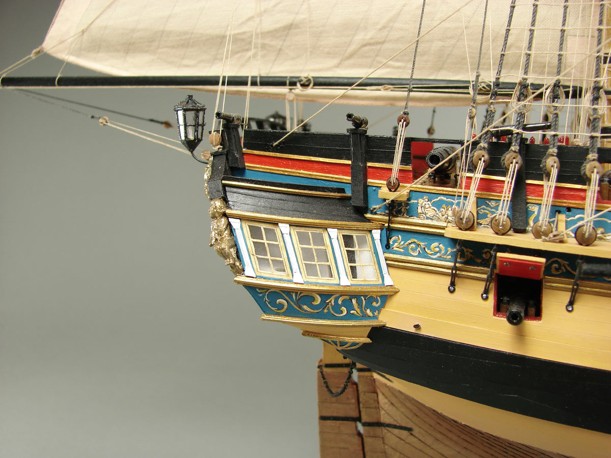 Image of the Shipyard HMS Mercury Card Model Kit, showcasing the detailed laser-cut frame and high-quality card components for an authentic replica of the historic ship.