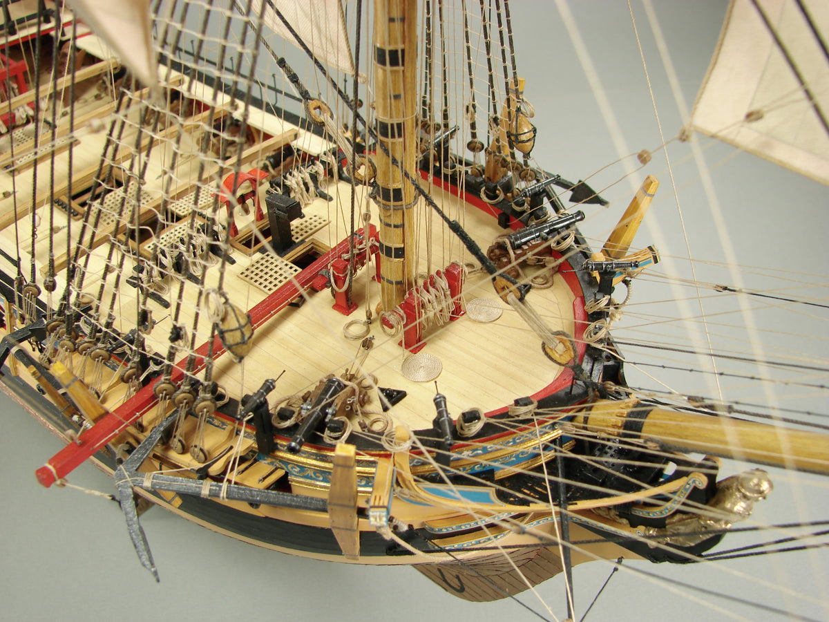 Image of the Shipyard HMS Mercury Card Model Kit, showcasing the detailed laser-cut frame and high-quality card components for an authentic replica of the historic ship.