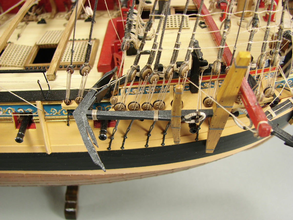 Image of the Shipyard HMS Mercury Card Model Kit, showcasing the detailed laser-cut frame and high-quality card components for an authentic replica of the historic ship.