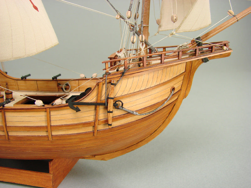 Image of the Shipyard Caravel Pinta Card Model Kit, showcasing the detailed card components and historical design, perfect for model shipbuilding enthusiasts.