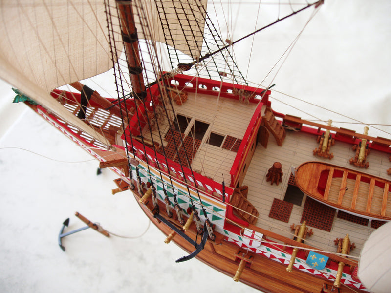 Image of the REVENGE Card Model Kit from Shipyard, showcasing the detailed laser-cut frame and high-quality card components for a historically accurate ship model.