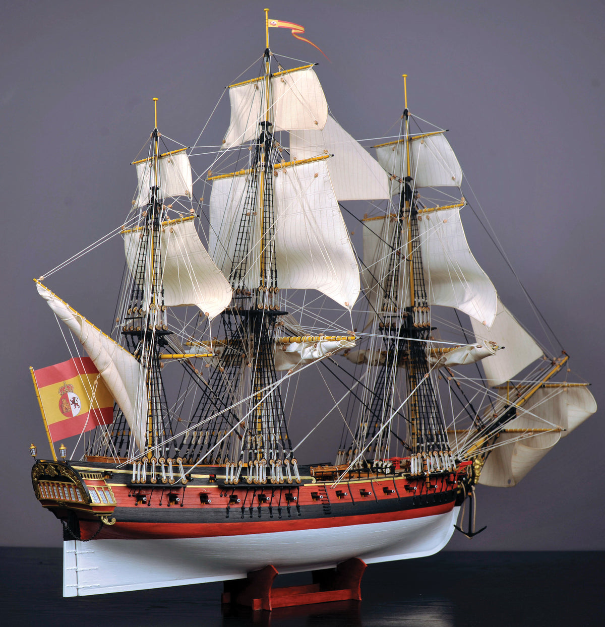 Image of the SANTA LEOCADIA Card Model Kit by Shipyard, showcasing the detailed laser-cut frame and high-quality card components for an authentic model building experience.