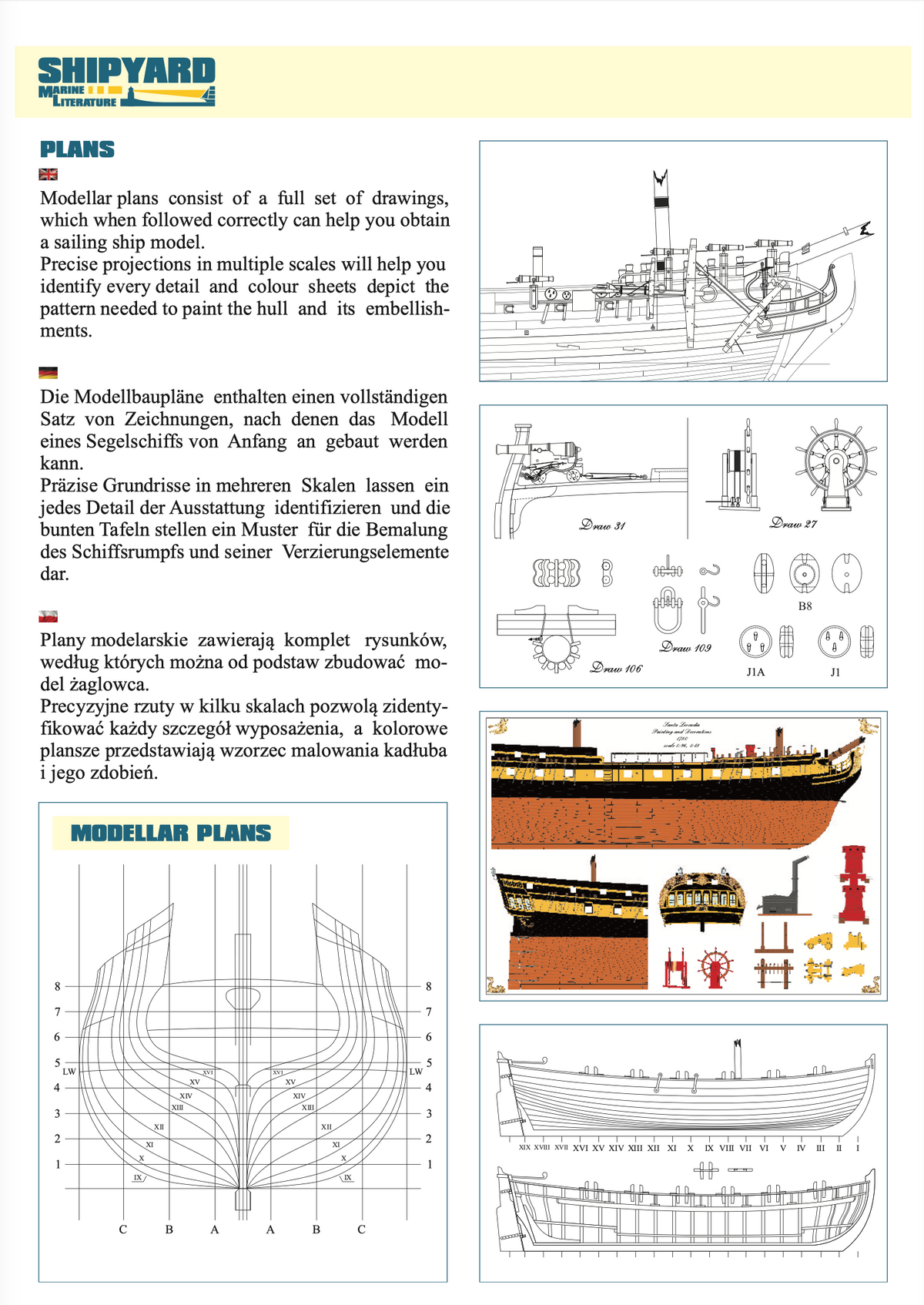 Photo of HMS Enterprize Construction Plans by Shipyard, featuring detailed blueprints and layouts for creating an accurate scale model of the historic naval ship.