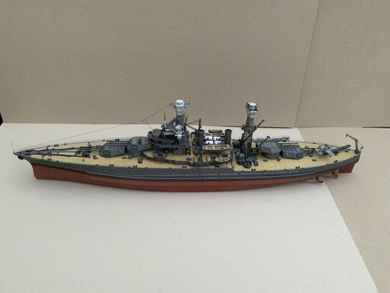 Image of GPM Publishing's USS California (BB-44) Card Model Kit, showcasing the 1:200 scale detailed replica, highlighting its intricate design and historical accuracy as a battleship model.