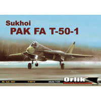 Photo of the Orlik Sukhoi PAK FA T-50-1 1:33 Scale Model, showcasing the intricate design and accuracy of this advanced fighter jet model kit.