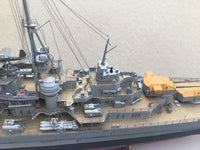 Image of the GPM KMS Blucher Card Model Kit, 1:200 scale, showcasing the detailed components and design of the historic German cruiser, ideal for model ship enthusiasts and history aficionados.