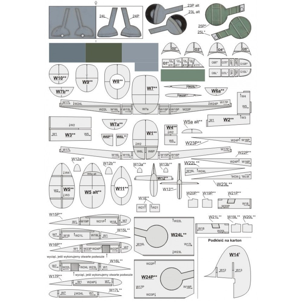 Image of the SPITFIRE MK. IIA 1:33 Scale Card Model Kit from WAK Publishing, showcasing the kit's components and detailed design for historical aviation enthusiasts.